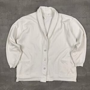 Vintage Grandpa Robe White Sweater Distressed